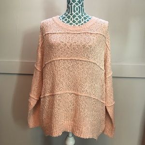 Solid Mauve Detailed Loose fit Sweater